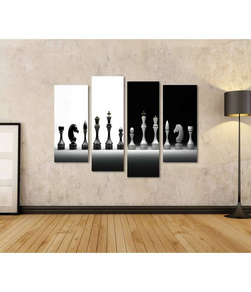 Islandburner Bild auf Leinwand Komplettes Wandbild-Set mit Schachmotiv 50% Rabatt mit kostenlosem Versand