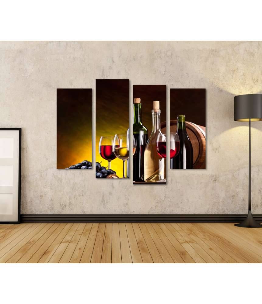 Islandburner Bild auf Leinwand Stillleben mit kunstvoll arrangierten Weinflaschen Clearance-Verkauf