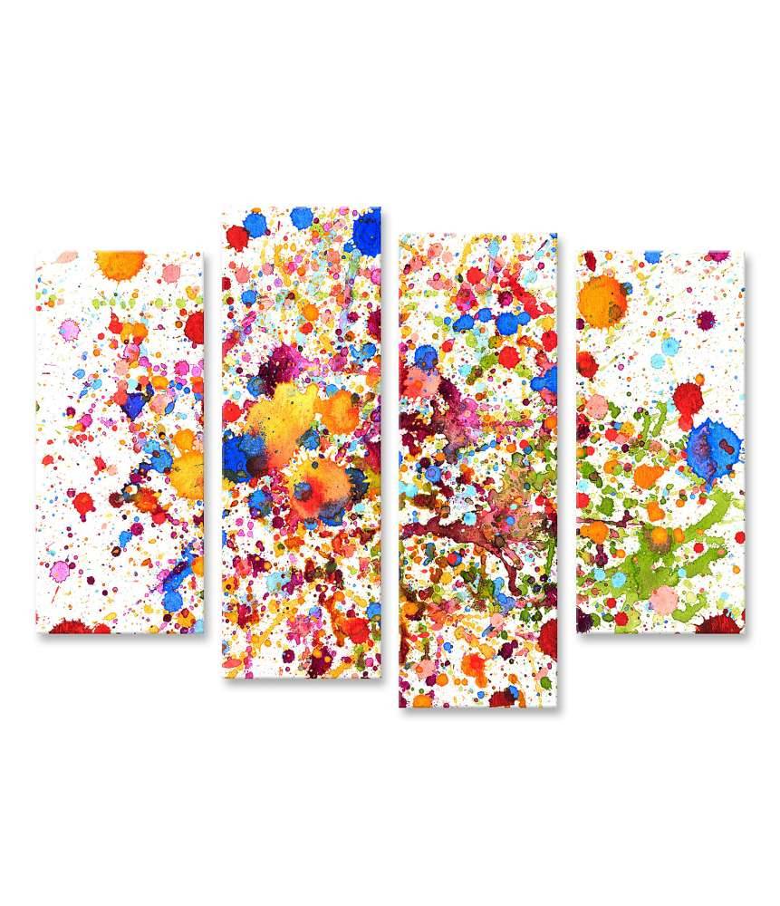 Islandburner Bild auf Leinwand Lebhaftes abstraktes Wandbild mit buntem Aquarell-Splash-Muster Angebote