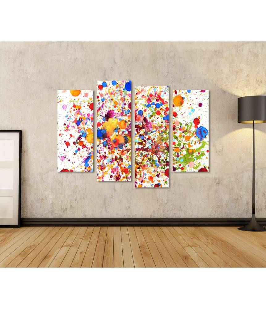 Islandburner Bild auf Leinwand Lebhaftes abstraktes Wandbild mit buntem Aquarell-Splash-Muster Angebote