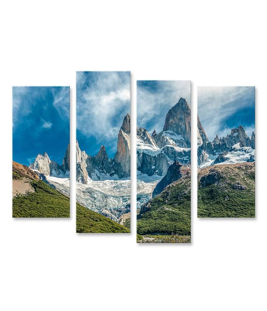 Islandburner Bild auf Leinwand Atemberaubendes Wandbild des Fitz Roy Berges in El Chalten, Patagonien, Argentinien Fabrikverkauf