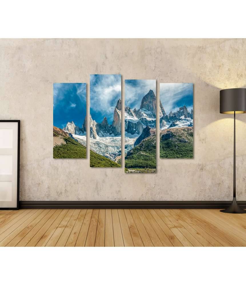 Islandburner Bild auf Leinwand Atemberaubendes Wandbild des Fitz Roy Berges in El Chalten, Patagonien, Argentinien Fabrikverkauf