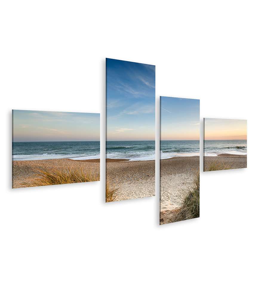 Islandburner Bild auf Leinwand Dünen, Sandstrand, Meer und Inseln an der Nordsee auf dem Wandbild Versandkostenfrei