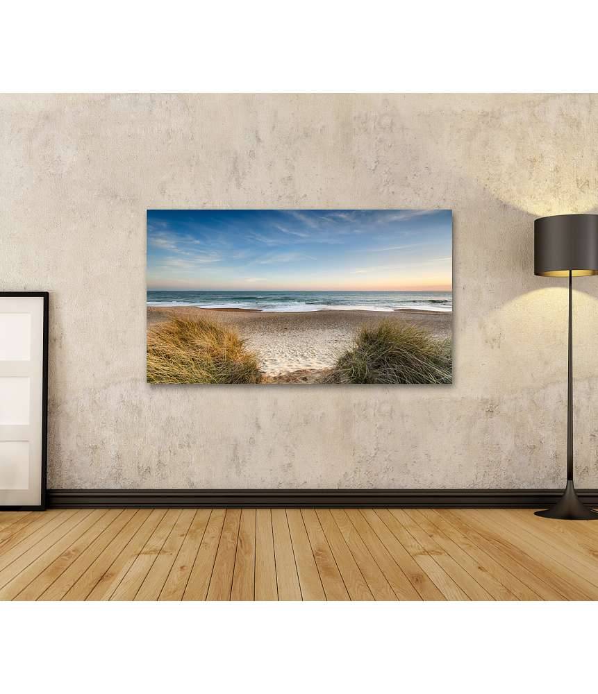 Islandburner Bild auf Leinwand Dünen, Sandstrand, Meer und Inseln an der Nordsee auf dem Wandbild Flash Sale