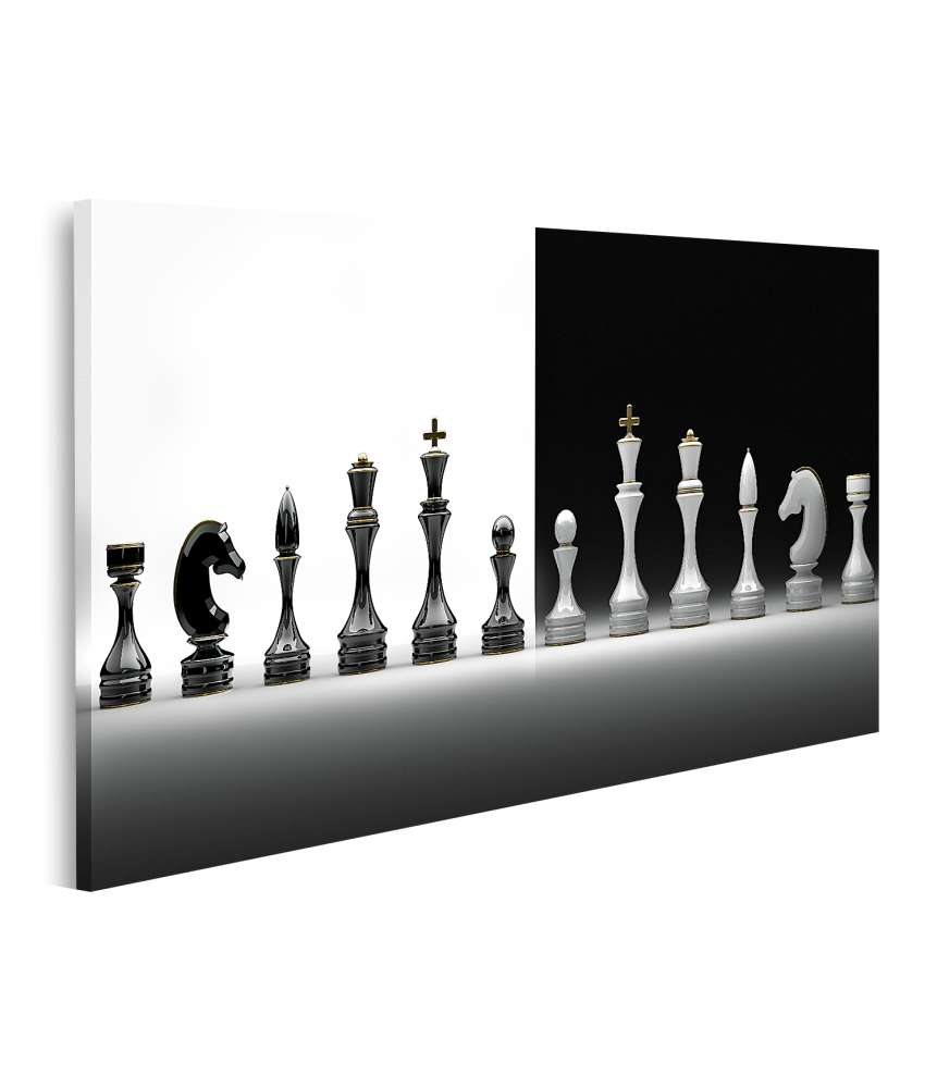Islandburner Bild auf Leinwand Komplettes Wandbild-Set mit Schachmotiv Exklusivangebot