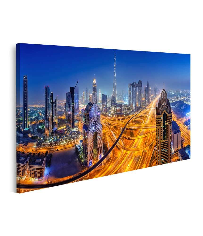 Islandburner Bild auf Leinwand Nächtlicher Panoramablick auf die Skyline von Dubai Cyber Monday