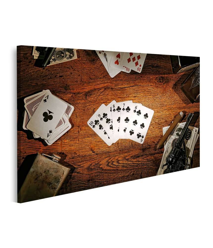 Islandburner Bild auf Leinwand Legendäres Wandbild des alten Poker-Spielers aus dem amerikanischen Westen
