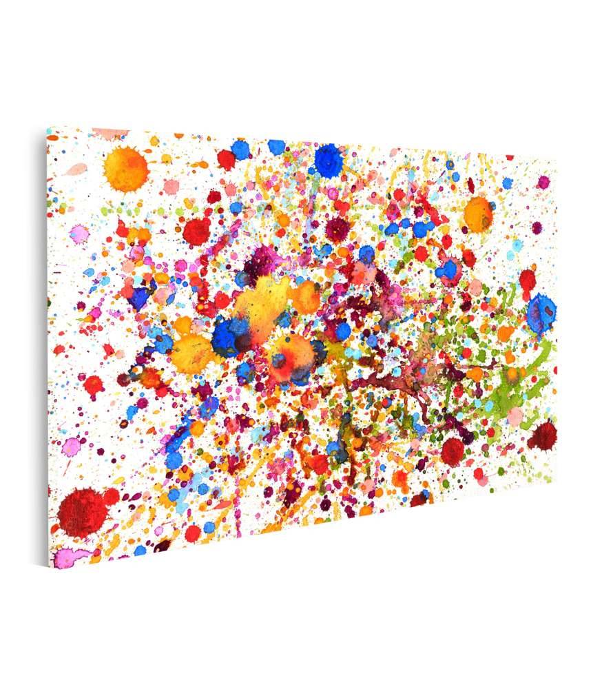 Islandburner Bild auf Leinwand Lebhaftes abstraktes Wandbild mit buntem Aquarell-Splash-Muster Zeitlich begrenztes Angebot