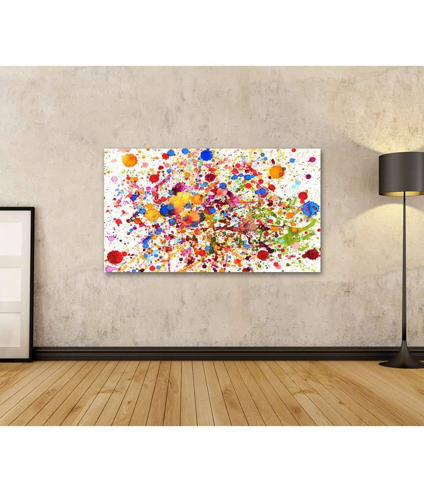 Islandburner Bild auf Leinwand Lebhaftes abstraktes Wandbild mit buntem Aquarell-Splash-Muster Zeitlich begrenztes Angebot