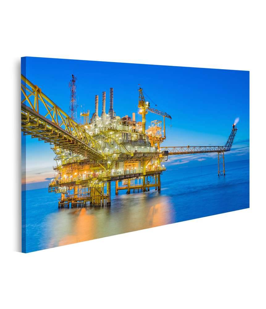 Islandburner Bild auf Leinwand Ölbohrplattform inmitten des weiten Meeres auf Wandbild dargestellt Neuheiten