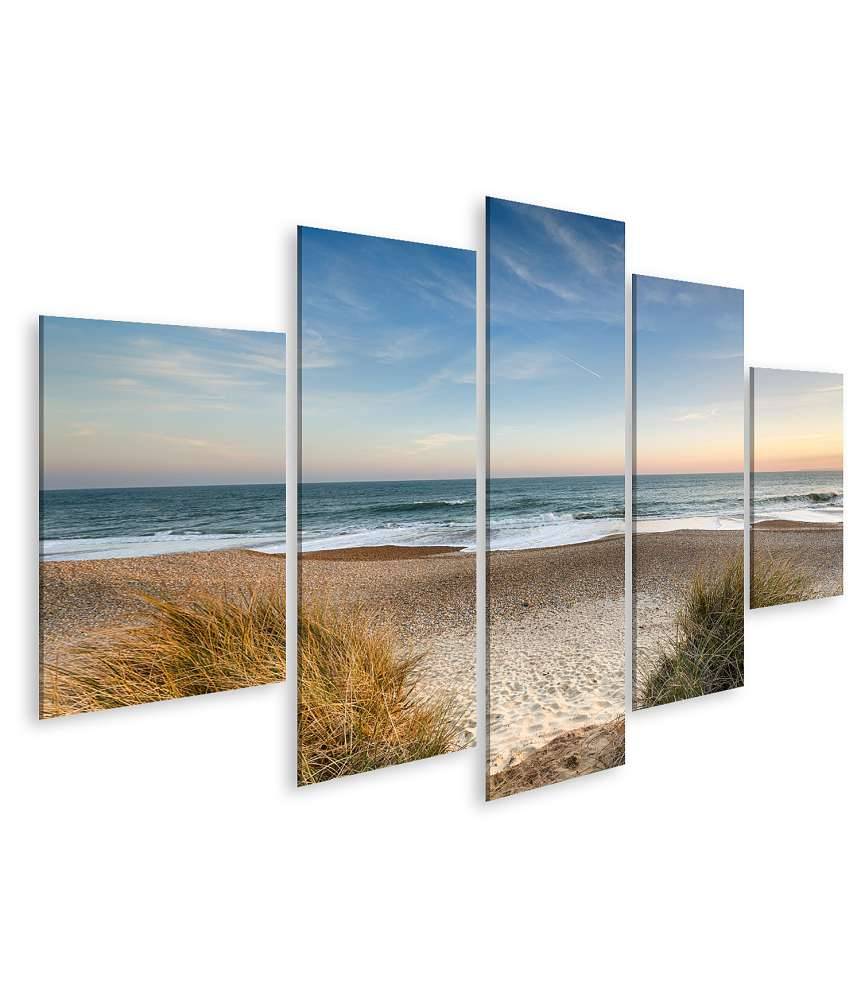 Islandburner Bild auf Leinwand Dünen, Sandstrand, Meer und Inseln an der Nordsee auf dem Wandbild Räumungsverkauf