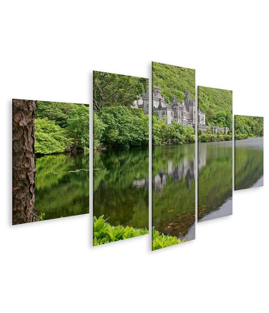 Islandburner Bild auf Leinwand Atemberaubendes Wandbild der historischen Kylemore Abbey in Galway, Irland Kauf eins, bekomm eins gratis