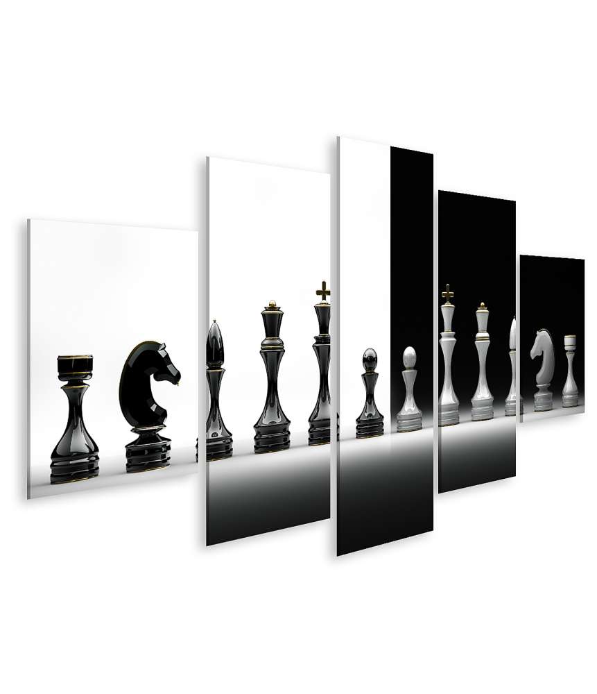 Islandburner Bild auf Leinwand Komplettes Wandbild-Set mit Schachmotiv Sonderangebote