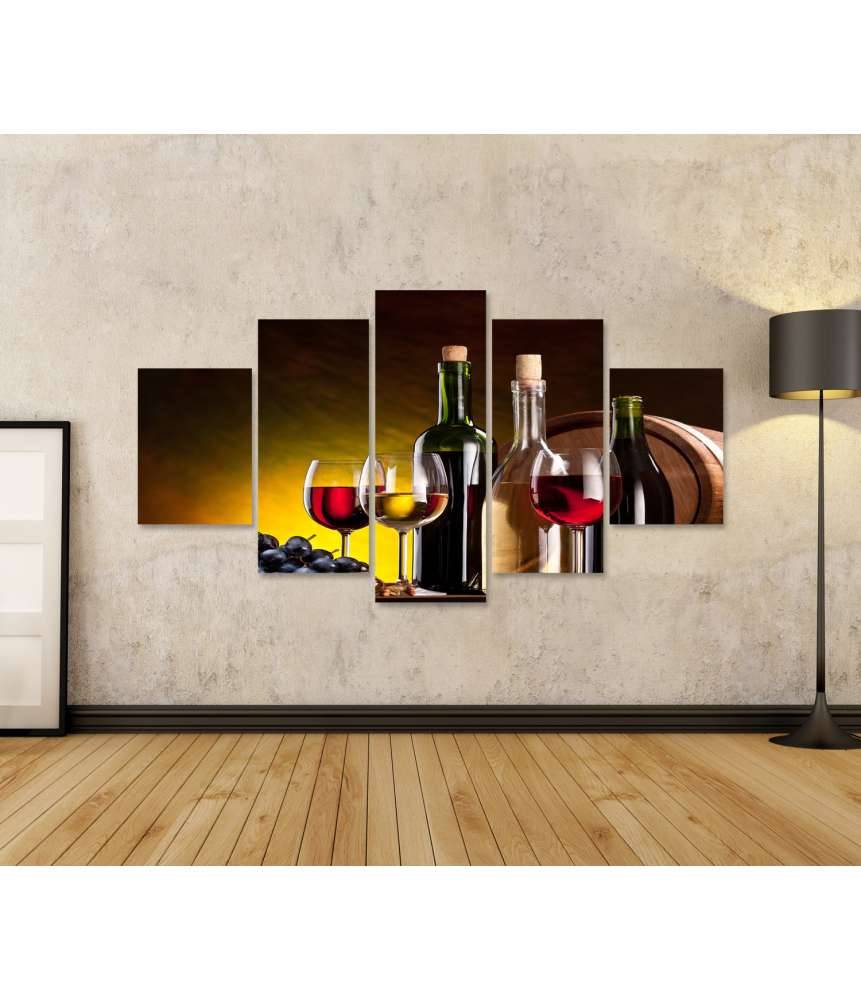 Islandburner Bild auf Leinwand Stillleben mit kunstvoll arrangierten Weinflaschen Riesige Ersparnisse