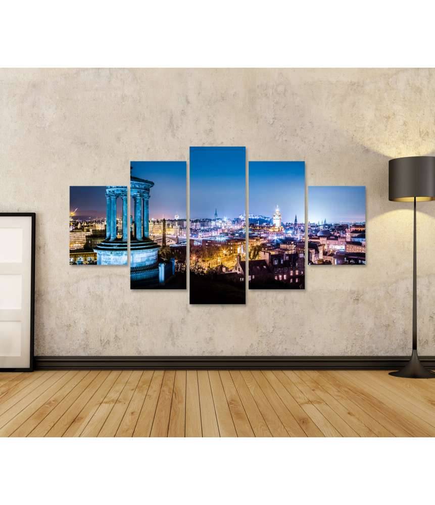 Islandburner Bild auf Leinwand Nächtliche Panoramaansicht von Edinburgh, Schottland, vom Calton Hill Begrenzte Freigabe