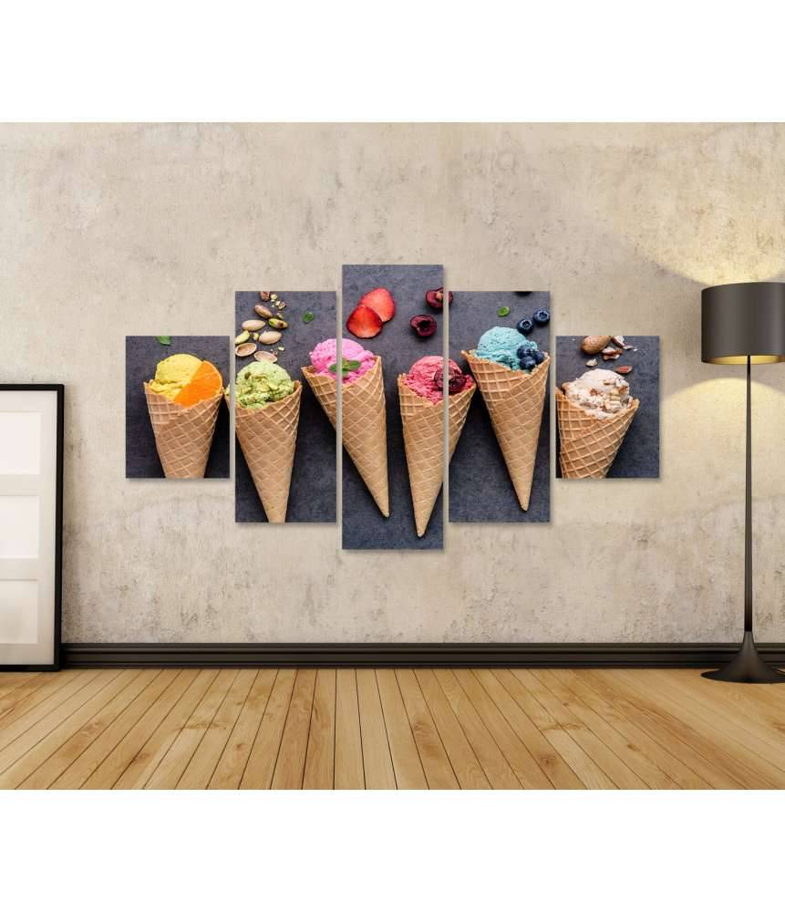 Islandburner Bild auf Leinwand Farbenfrohes Wandbild einer Eisdiele mit Heidelbeer- und Erdbeer-Eiscreme Letzte 2 Tage