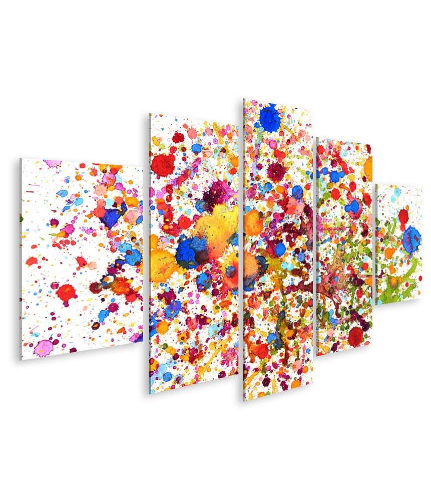 Islandburner Bild auf Leinwand Lebhaftes abstraktes Wandbild mit buntem Aquarell-Splash-Muster Bis zu 65% Rabatt