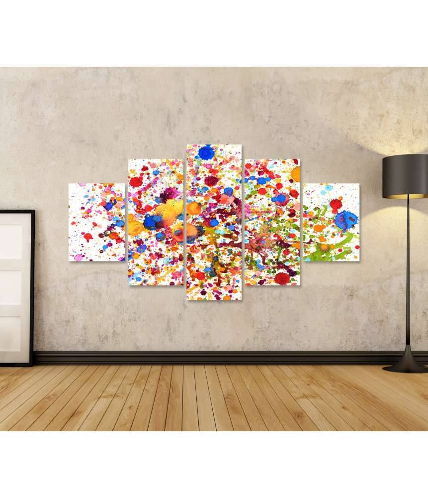 Islandburner Bild auf Leinwand Lebhaftes abstraktes Wandbild mit buntem Aquarell-Splash-Muster Bis zu 65% Rabatt