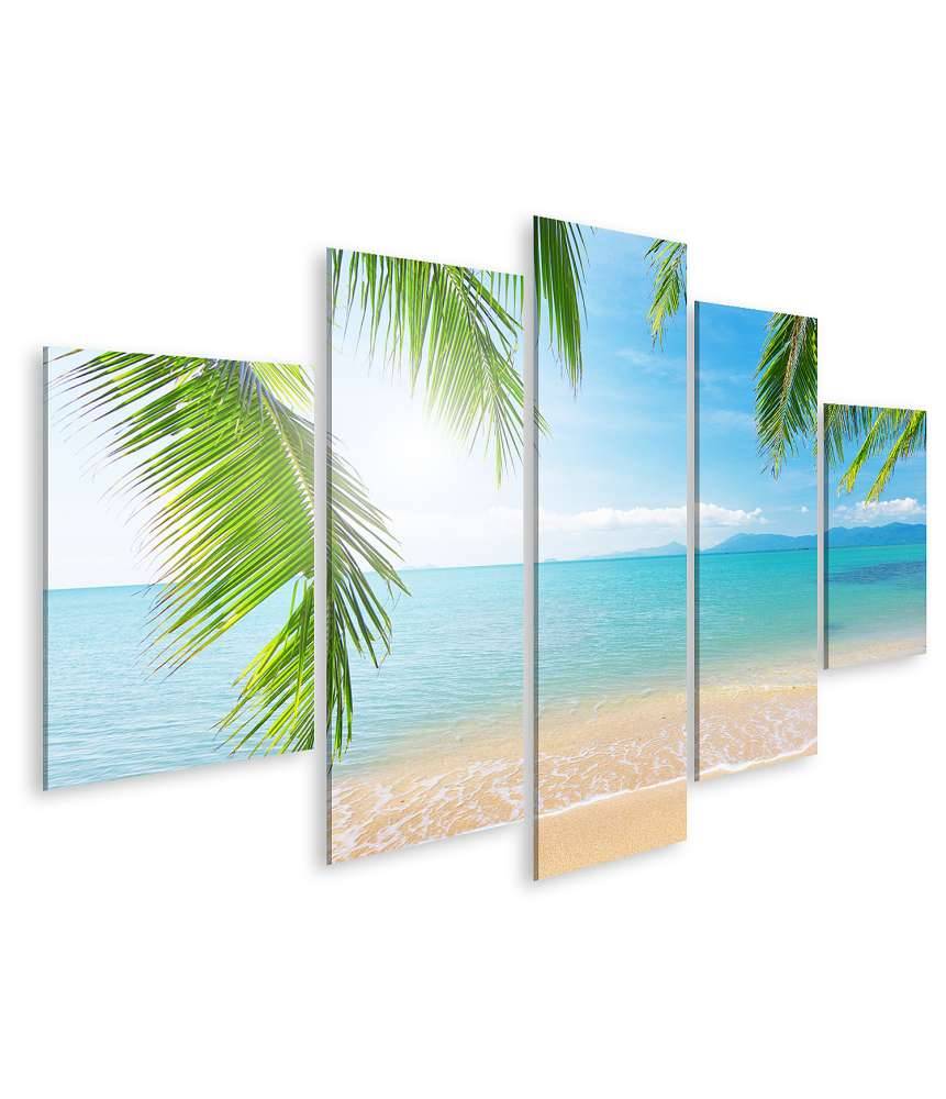 Islandburner Bild auf Leinwand Urlaubsfeeling mit Palmen und tropischem Strand Wandbild Vierteljährliche Förderung