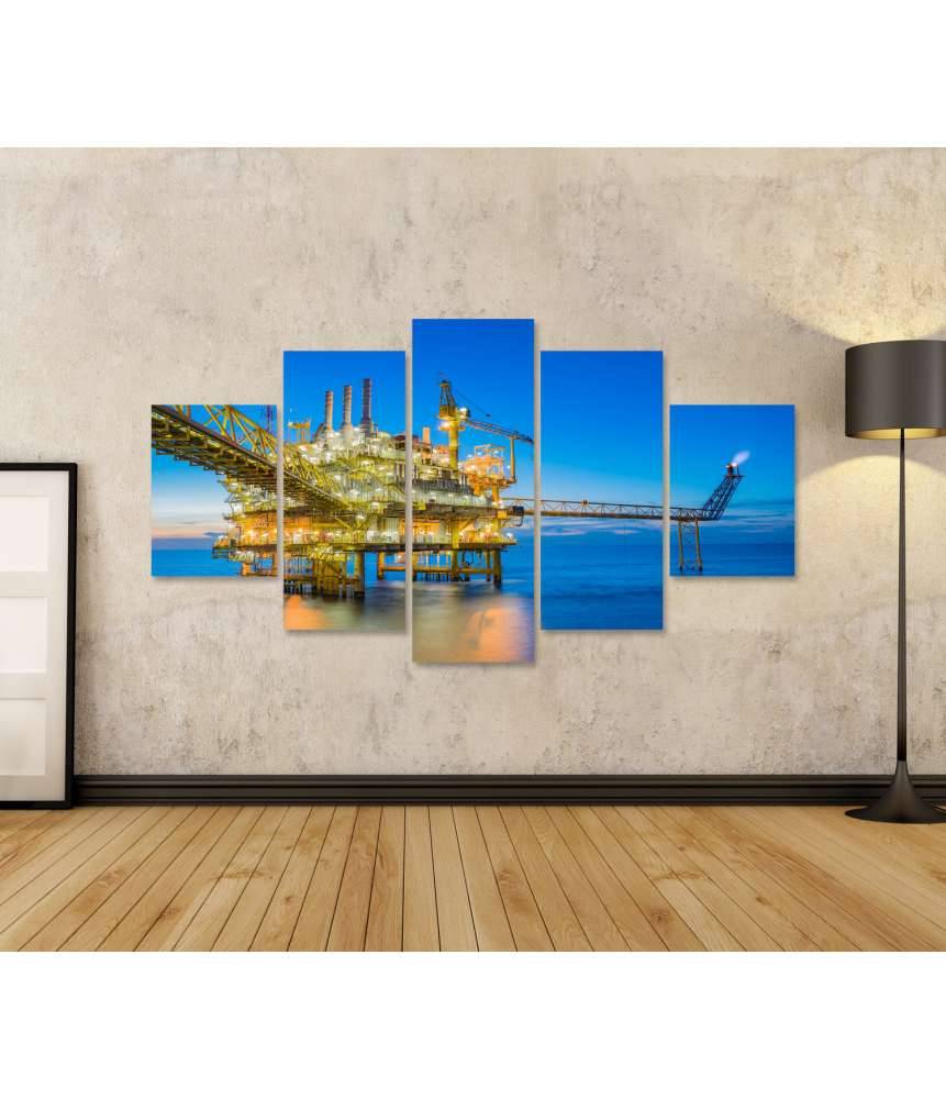 Islandburner Bild auf Leinwand Ölbohrplattform inmitten des weiten Meeres auf Wandbild dargestellt Bis zu 55% Rabatt