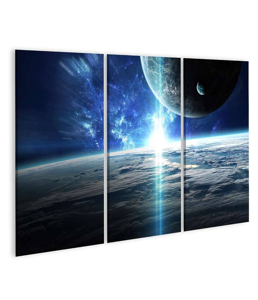 Islandburner Bild auf Leinwand Weltraumbild mit Universum, Planeten, Sternen und Galaxien Nur noch ein Tag übrig