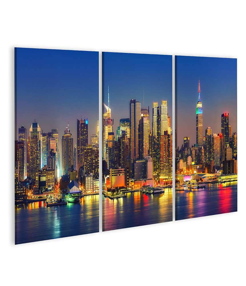 Islandburner Bild auf Leinwand Nachtlicher Blick auf Manhattan, New York, USA Super Rabatt