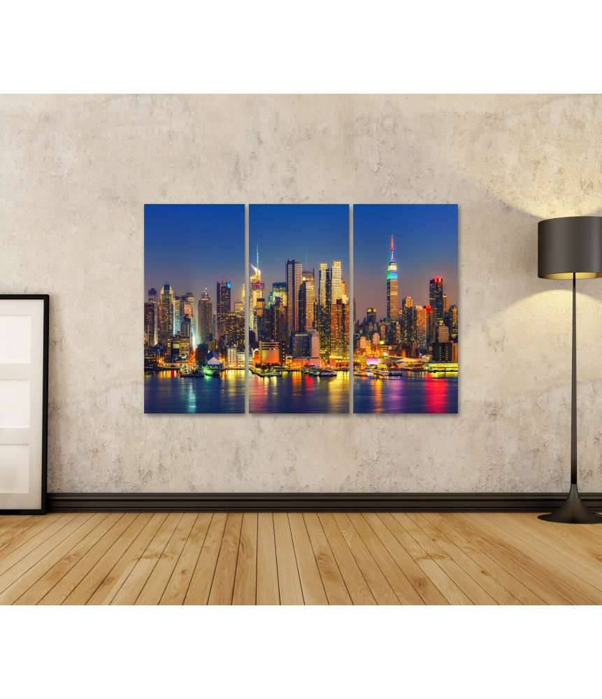 Islandburner Bild auf Leinwand Nachtlicher Blick auf Manhattan, New York, USA Super Rabatt