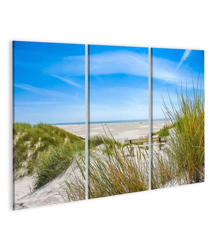 Islandburner Bild auf Leinwand Atemberaubendes Wandbild von Dünen und Strand auf Amrum, Nordsee Hotsell