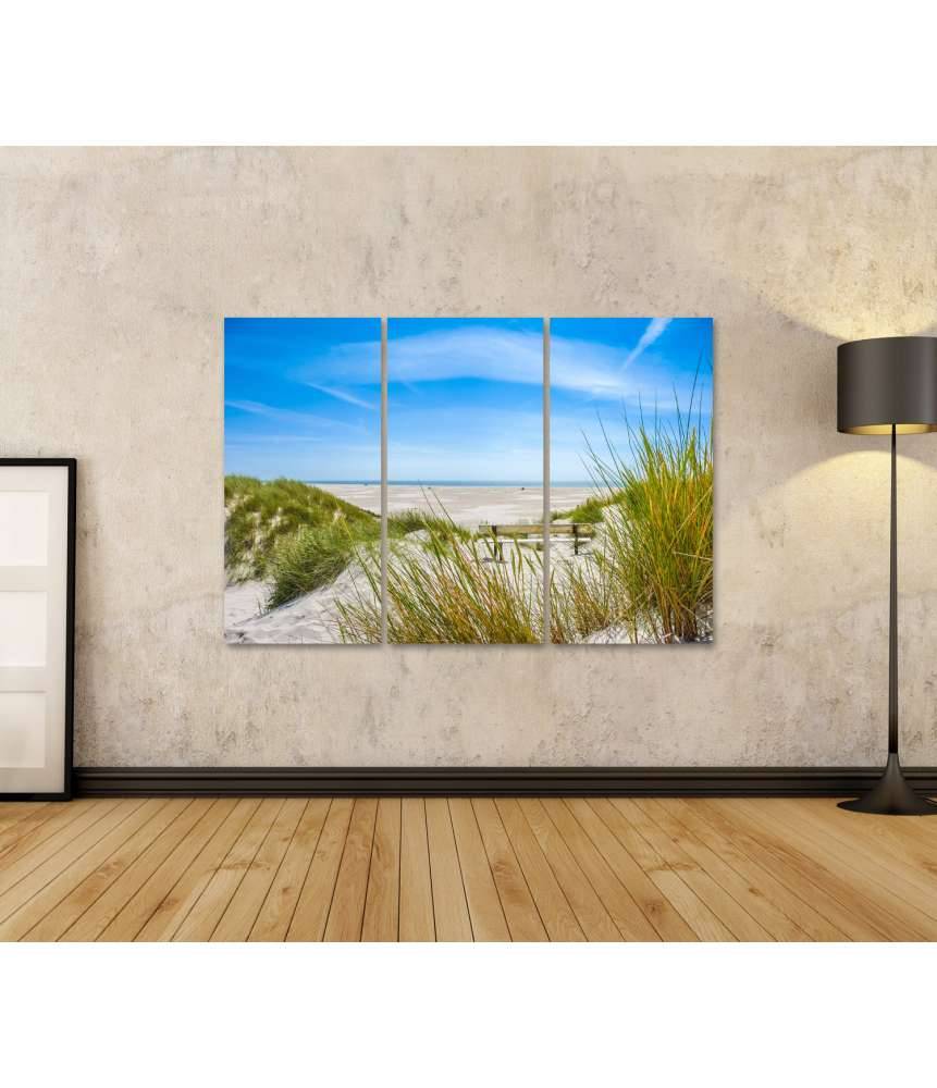 Islandburner Bild auf Leinwand Atemberaubendes Wandbild von Dünen und Strand auf Amrum, Nordsee Hotsell