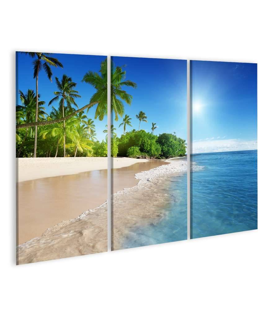 Islandburner Bild auf Leinwand Tropische Karibikinsel mit azurblauem Meer und üppigen Palmen Versandkostenfrei
