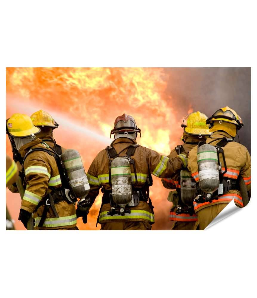 Islandburner XXL Premium Poster Dynamisches Wandbild von Feuerwehrleuten in Aktion Exklusivangebot