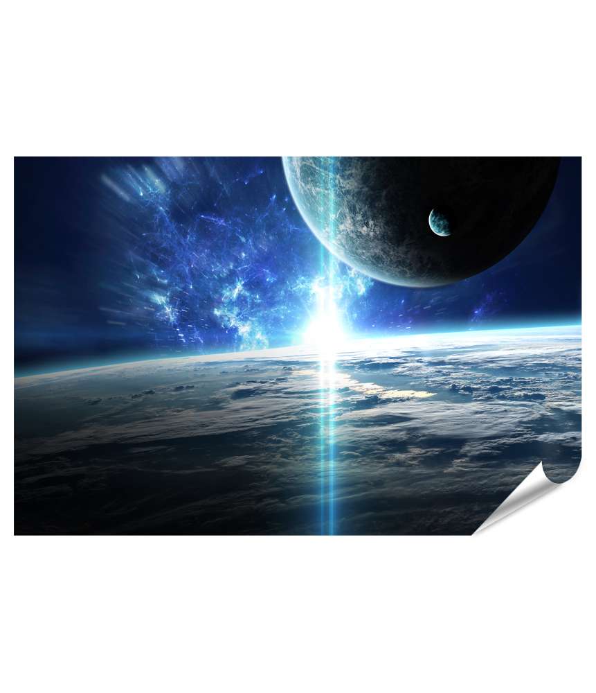 Islandburner XXL Premium Poster Weltraumbild mit Universum, Planeten, Sternen und Galaxien Valentinstagsangebot