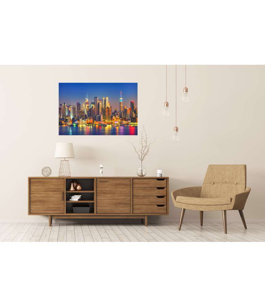 Islandburner XXL Premium Poster Nachtlicher Blick auf Manhattan, New York, USA Jubiläumsangebot