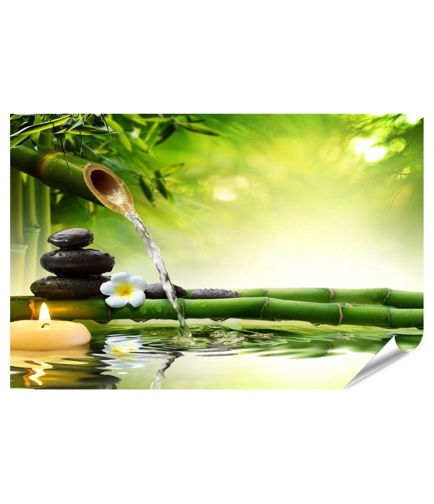 Islandburner XXL Premium Poster Zen-Garten mit fließendem Wasser und harmonisch arrangierten Spa-Steinen Tägliche Deals