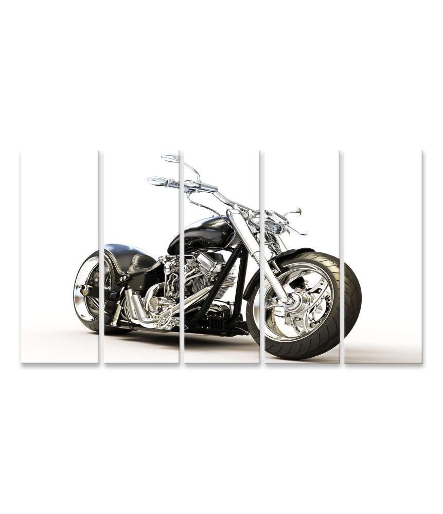 Islandburner Bild auf Leinwand Chopper-Motorrad auf reinweißem Hintergrund als Wandbild JETZT KAUFEN