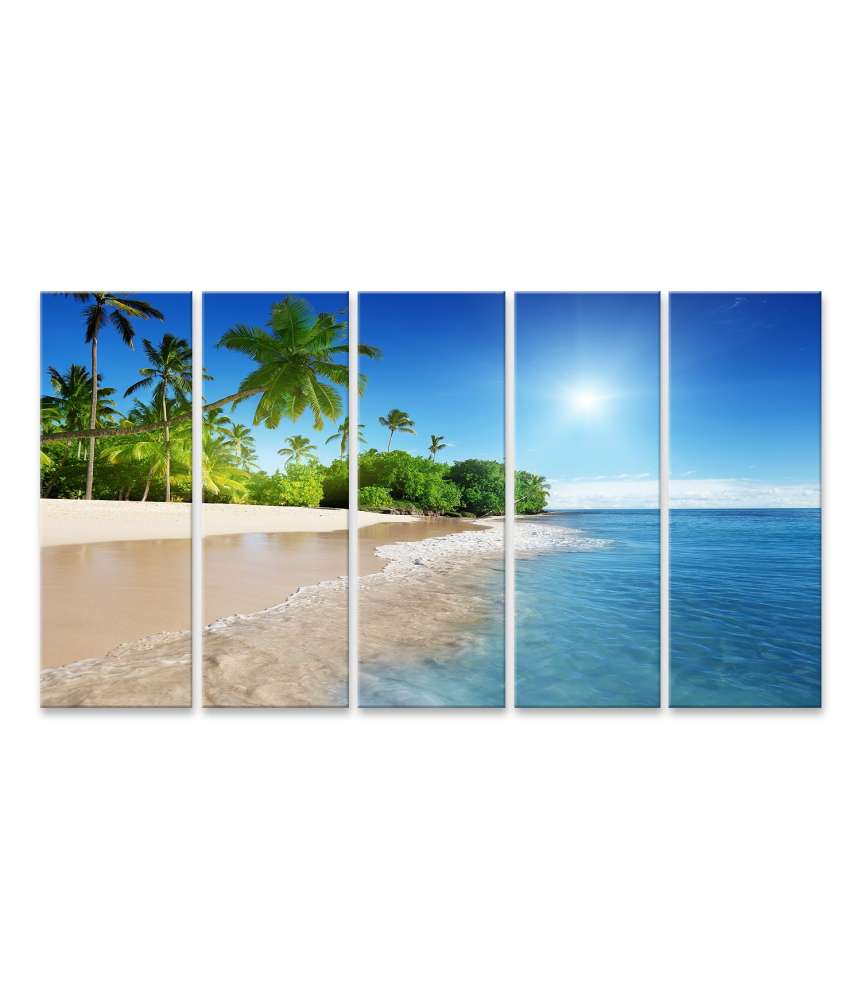 Islandburner Bild auf Leinwand Tropische Karibikinsel mit azurblauem Meer und üppigen Palmen Nur für heute