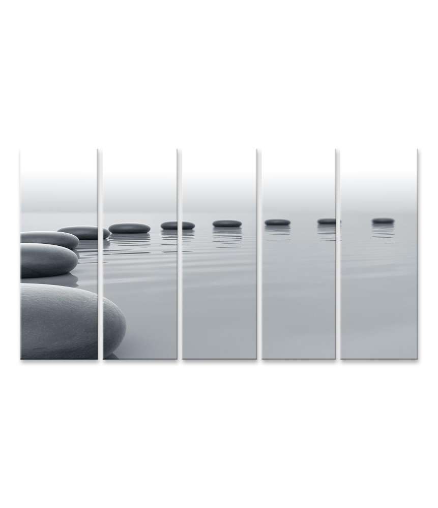 Islandburner Bild auf Leinwand Zen-Steine formen einen meditativen Kreis im Wasser - Spa-Wandbild 50% Rabatt für begrenzte Zeit