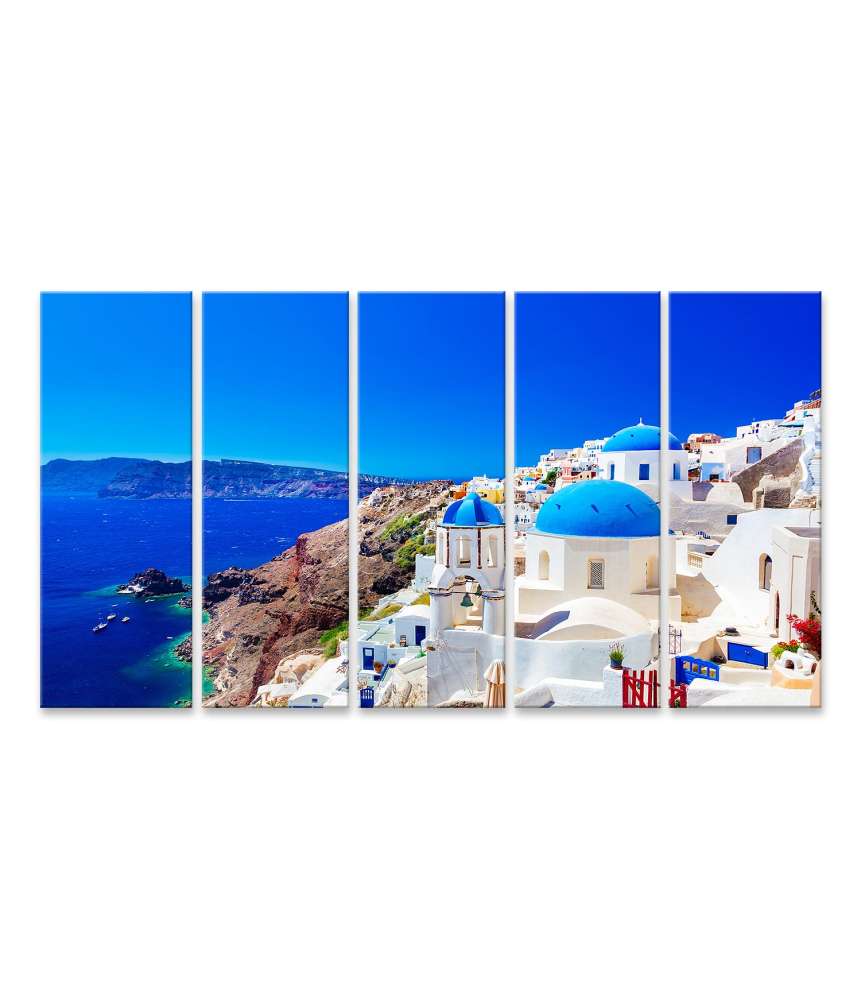 Islandburner Bild auf Leinwand Blaue Kuppeln von Oia, einer Stadt auf der griechischen Insel Santorini Angebote