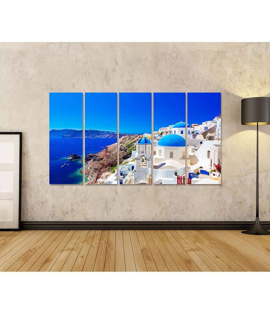 Islandburner Bild auf Leinwand Blaue Kuppeln von Oia, einer Stadt auf der griechischen Insel Santorini Angebote