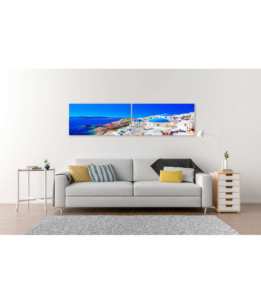 Islandburner Bild auf Leinwand Blaue Kuppeln von Oia, einer Stadt auf der griechischen Insel Santorini Sonderangebot