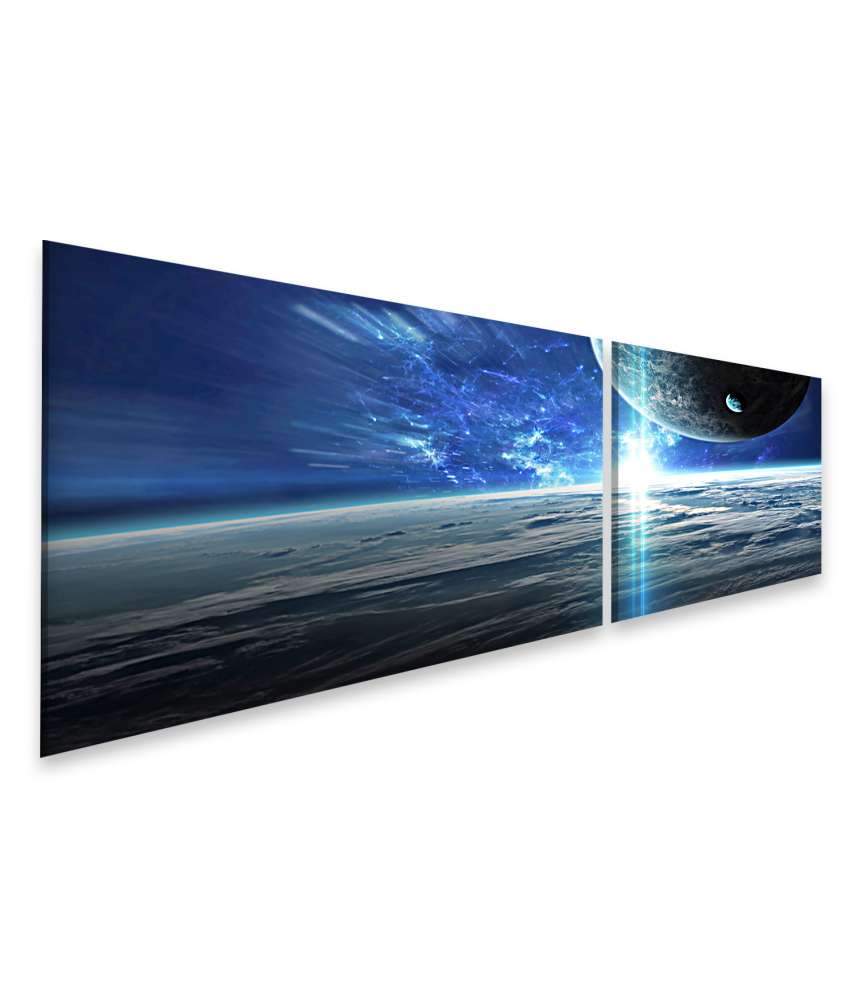 Islandburner Bild auf Leinwand Weltraumbild mit Universum, Planeten, Sternen und Galaxien Versandkostenfrei