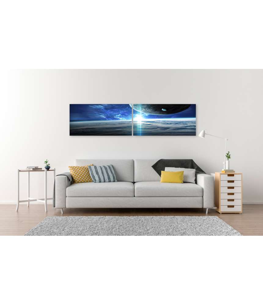 Islandburner Bild auf Leinwand Weltraumbild mit Universum, Planeten, Sternen und Galaxien Versandkostenfrei