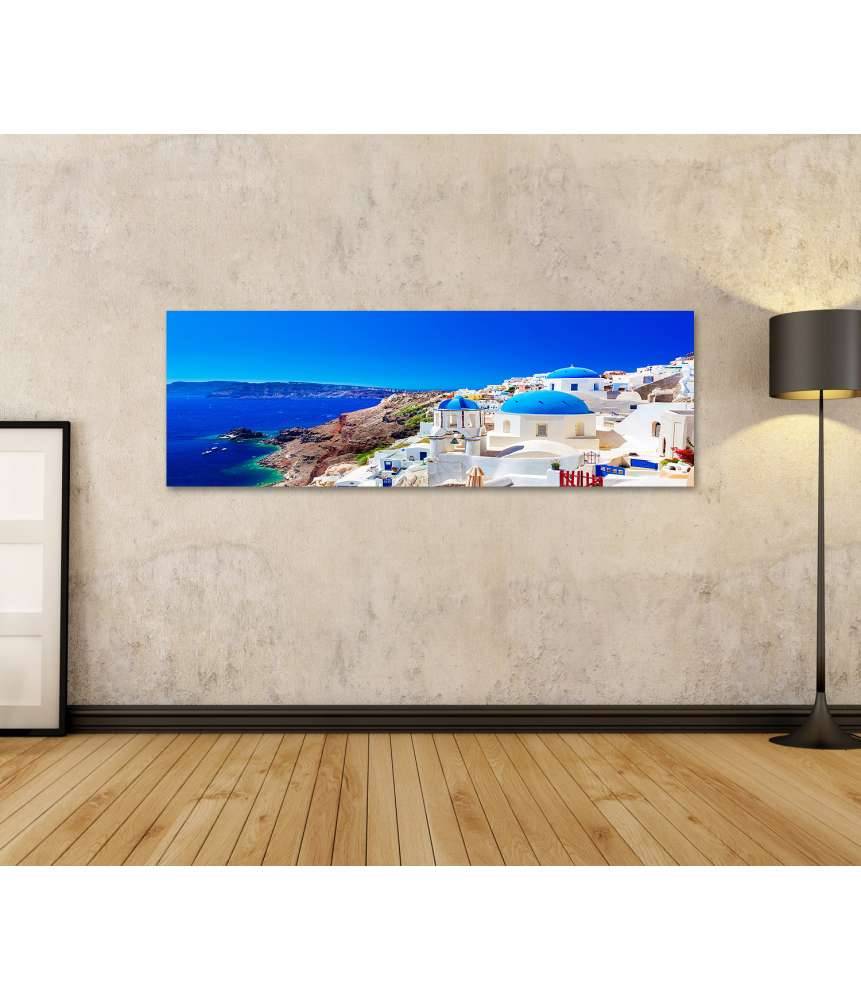 Islandburner Bild auf Leinwand Blaue Kuppeln von Oia, einer Stadt auf der griechischen Insel Santorini Große Rabatte