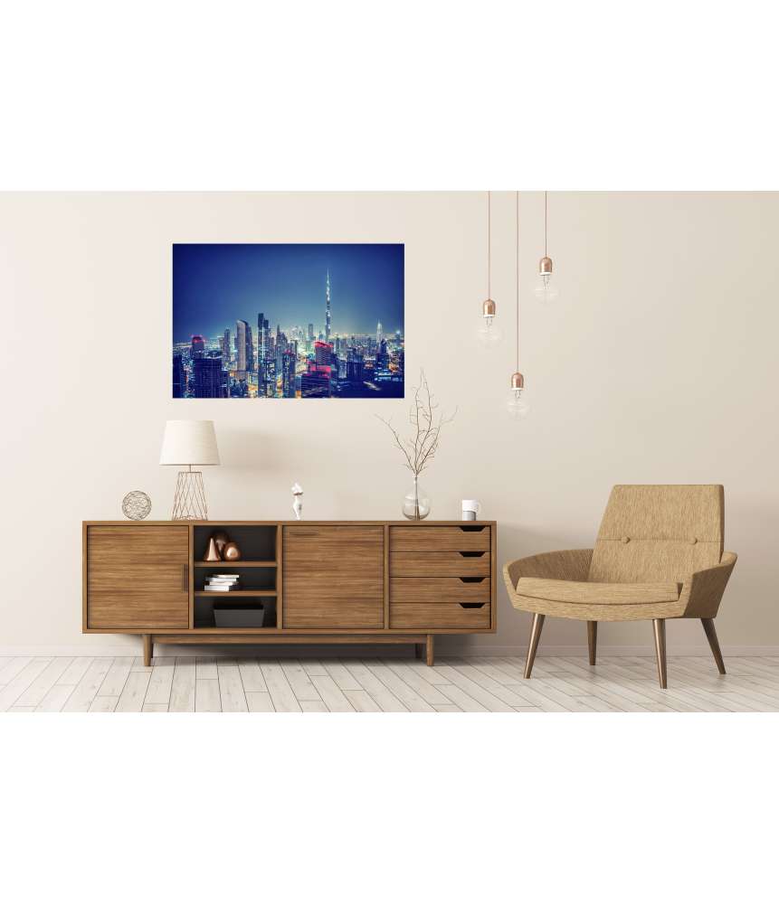 Islandburner Premium Poster Atemberaubendes Panorama von Dubai aus der Vogelperspektive, UAE Kostenlose Rückgabe