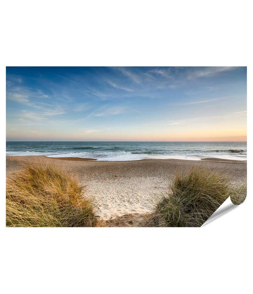 Islandburner Premium Poster Stimmungsvolles Wandbild 'Weg zum Meer' - Strand nahe Christchurch Zeitbegrenzte Promotion