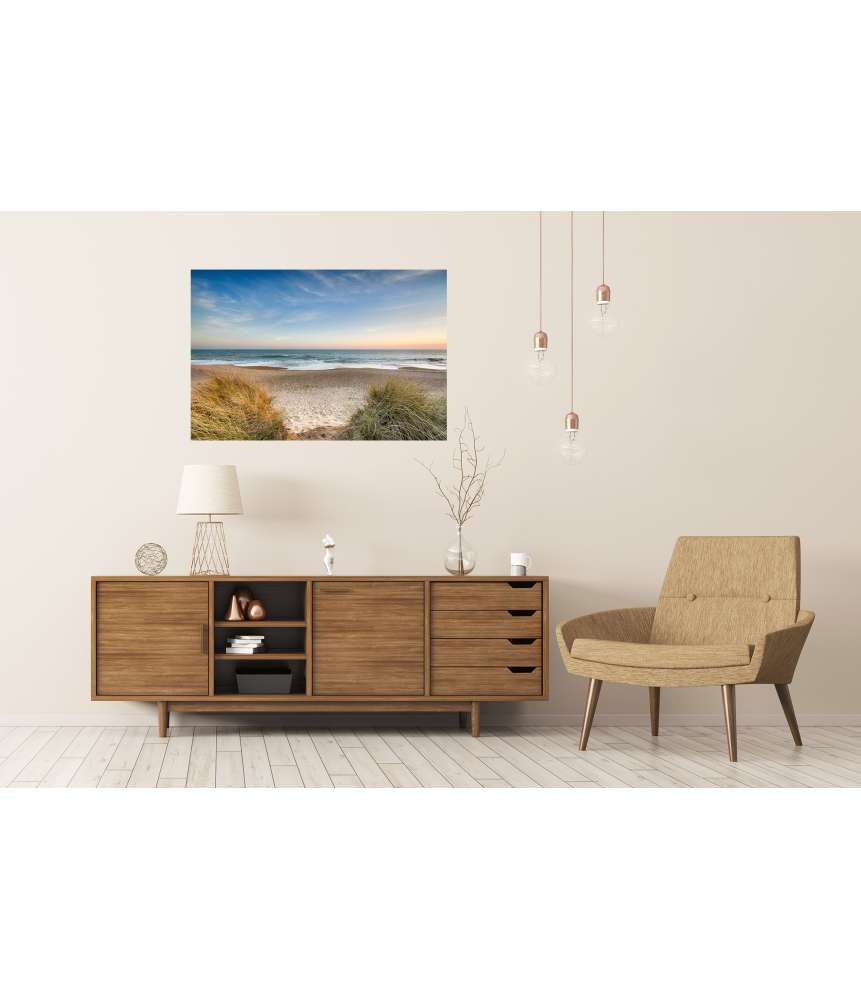 Islandburner Premium Poster Stimmungsvolles Wandbild 'Weg zum Meer' - Strand nahe Christchurch Zeitbegrenzte Promotion