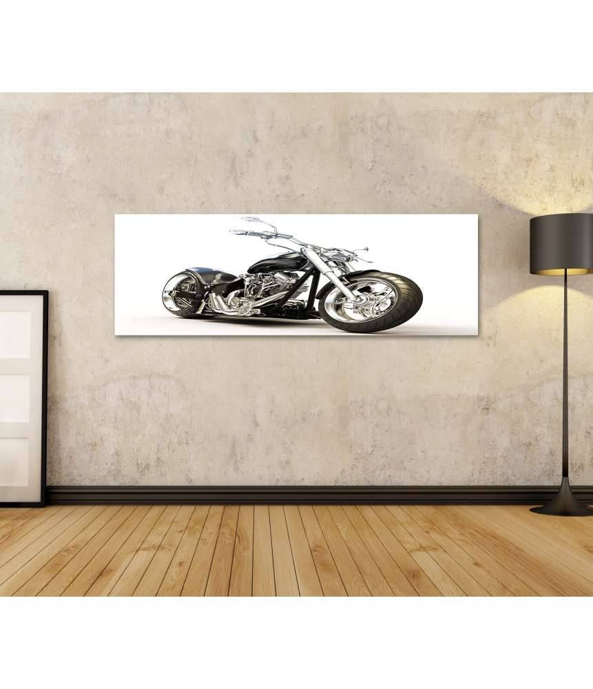 Islandburner Bild auf Leinwand Chopper-Motorrad auf reinweißem Hintergrund als Wandbild Sonderangebot der Fabrik
