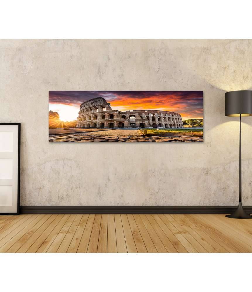 Islandburner Bild auf Leinwand Sonnenaufgang über dem Kolosseum in Rom, Italien - Sommerurlaubszene Riesige Rabatte