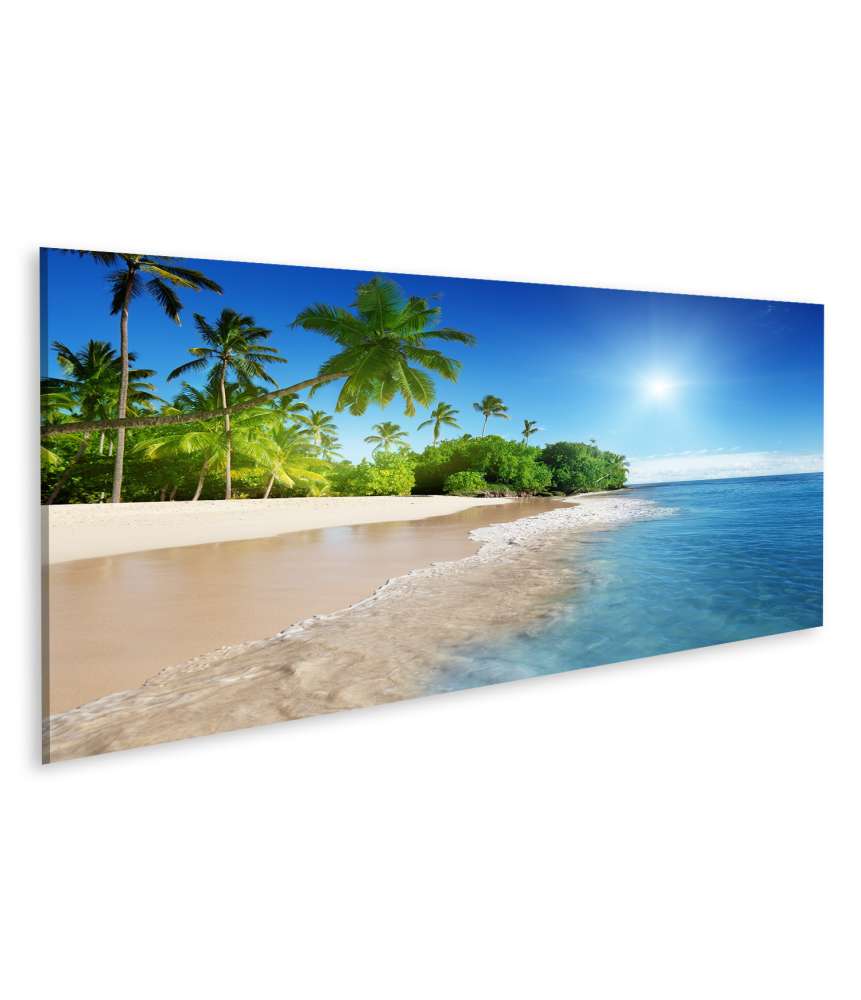 Islandburner Bild auf Leinwand Tropische Karibikinsel mit azurblauem Meer und üppigen Palmen Clearance-Verkauf