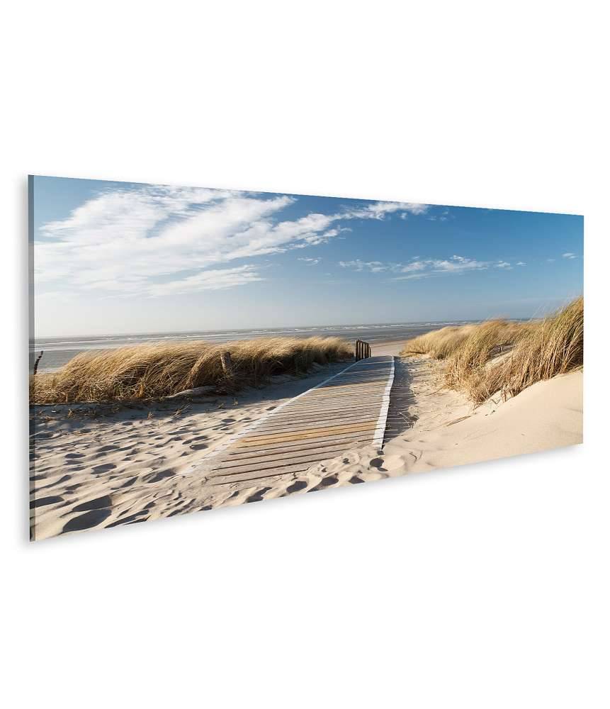 Islandburner Bild auf Leinwand Weg durch Dünen auf Langeoog zum Nordsee-Strand - Wandbild Speichern exportieren